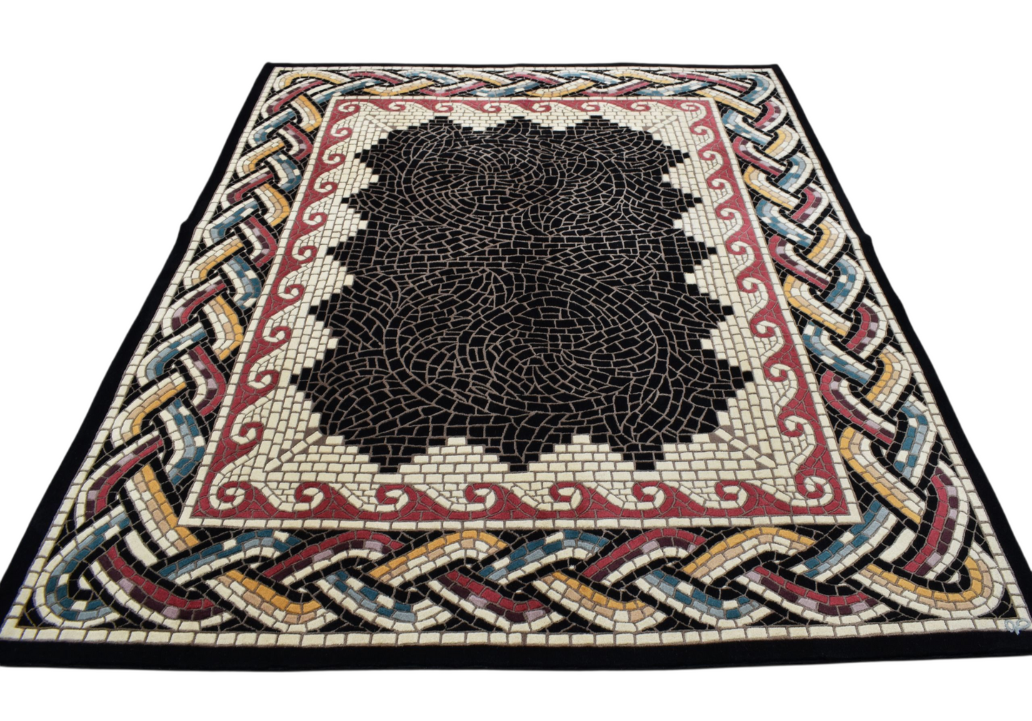Kilim Antik 7m2 El Dokuma Çin Yün Salon Halısı 0536 - Yeni - Siyah