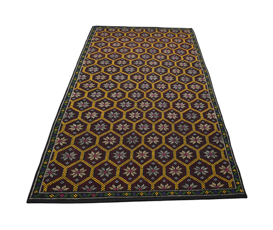 Kilim Antik El Dokuması Yün Çumra Yörük Cecim Kilimi 0053 - Yeni - Çok Renkli