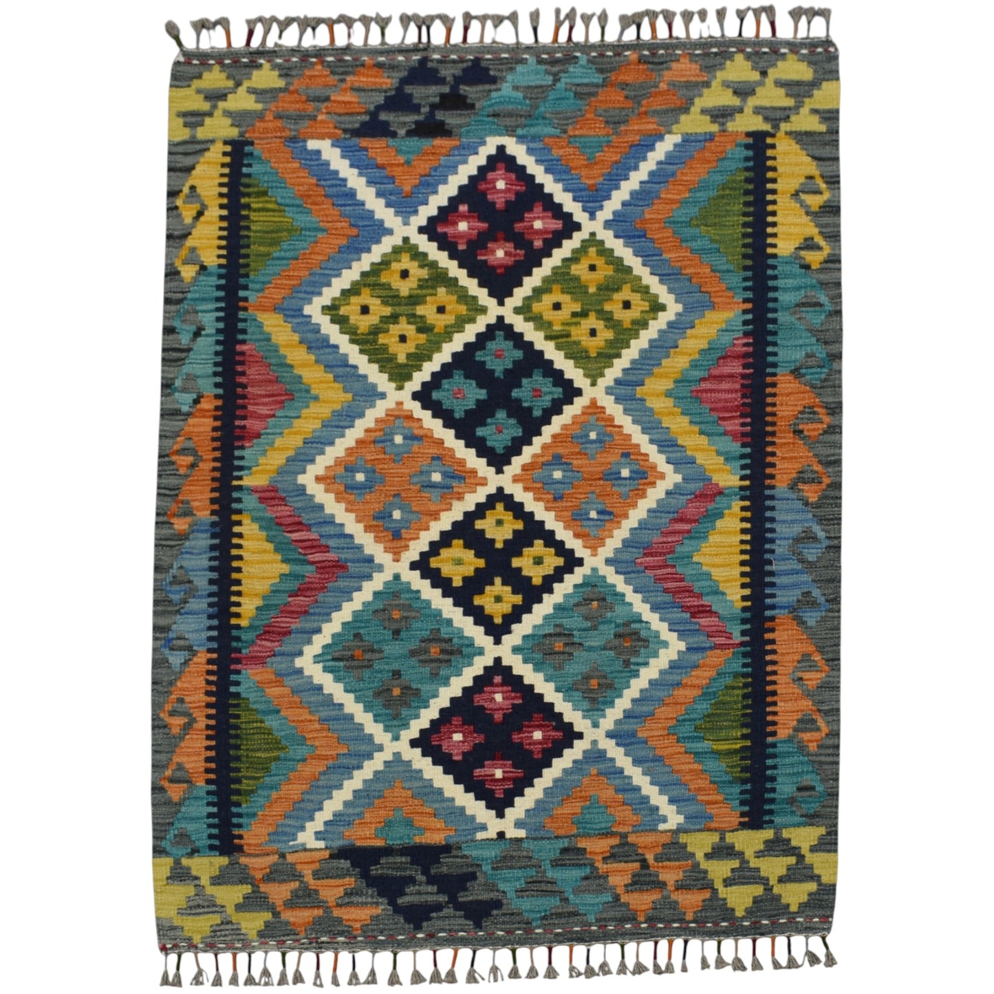 Kilim Antik El Dokuma Cerit Yörükleri İran Yün Kilim 0548 - Yeni - Çok Renkli