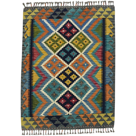 Kilim Antik El Dokuma Cerit Yörükleri İran Yün Kilim 0548 - Yeni - Çok Renkli