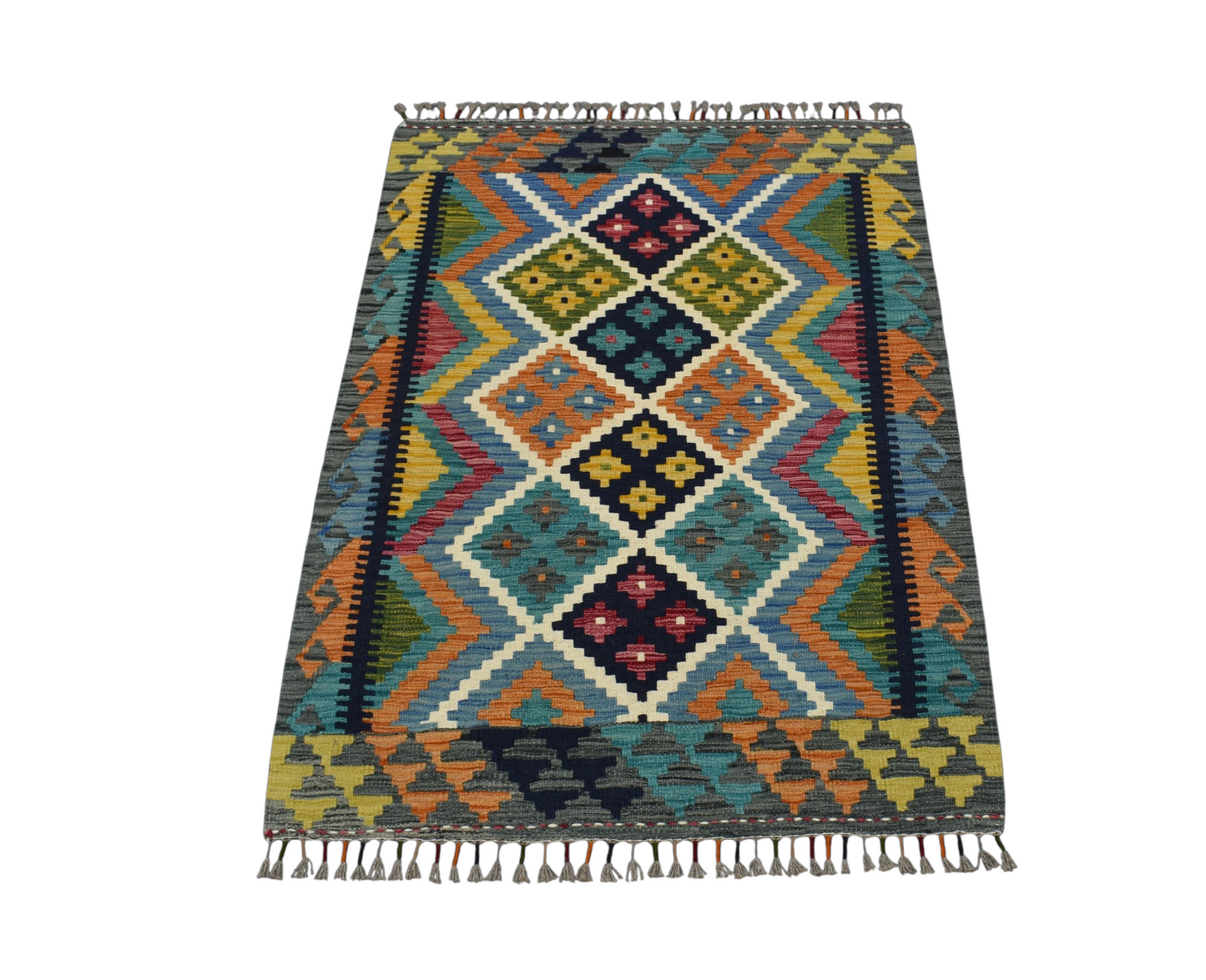 Kilim Antik El Dokuma Cerit Yörükleri İran Yün Kilim 0548 - Yeni - Çok Renkli