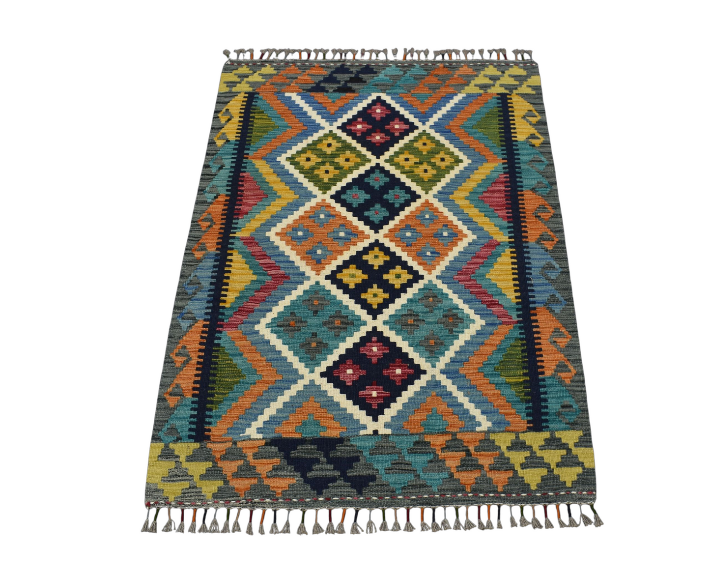 Kilim Antik El Dokuma Cerit Yörükleri İran Yün Kilim 0548 - Yeni - Çok Renkli