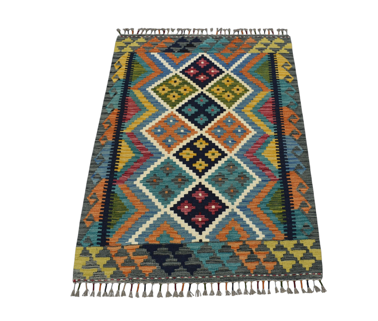 Kilim Antik El Dokuma Cerit Yörükleri İran Yün Kilim 0548 - Yeni - Çok Renkli