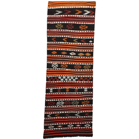 Kilim Antik El Dokuma Karapınar Yörük Yolluk Yün Kilim 0550 - Yeni - Çok Renkli