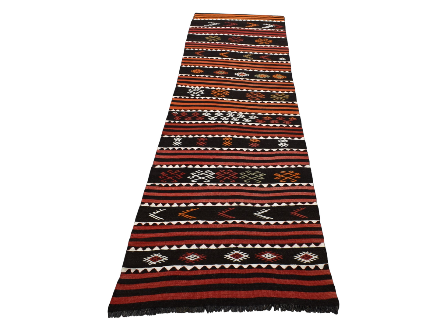 Kilim Antik El Dokuma Karapınar Yörük Yolluk Yün Kilim 0550 - Yeni - Çok Renkli