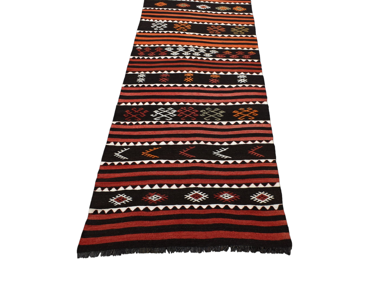 Kilim Antik El Dokuma Karapınar Yörük Yolluk Yün Kilim 0550 - Yeni - Çok Renkli