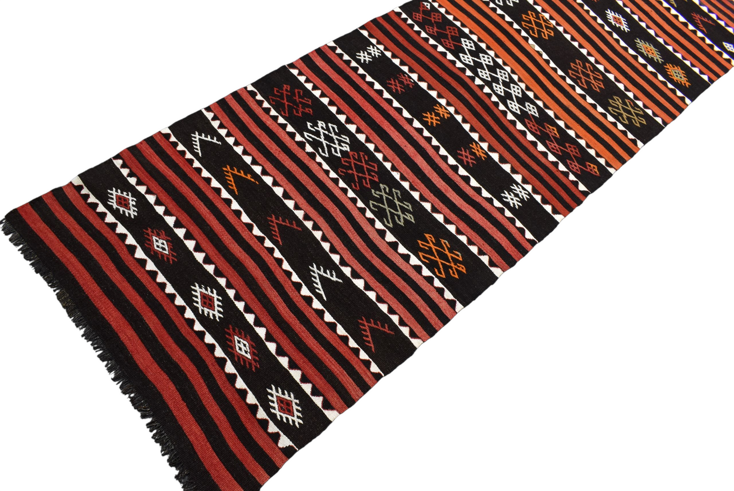 Kilim Antik El Dokuma Karapınar Yörük Yolluk Yün Kilim 0550 - Yeni - Çok Renkli