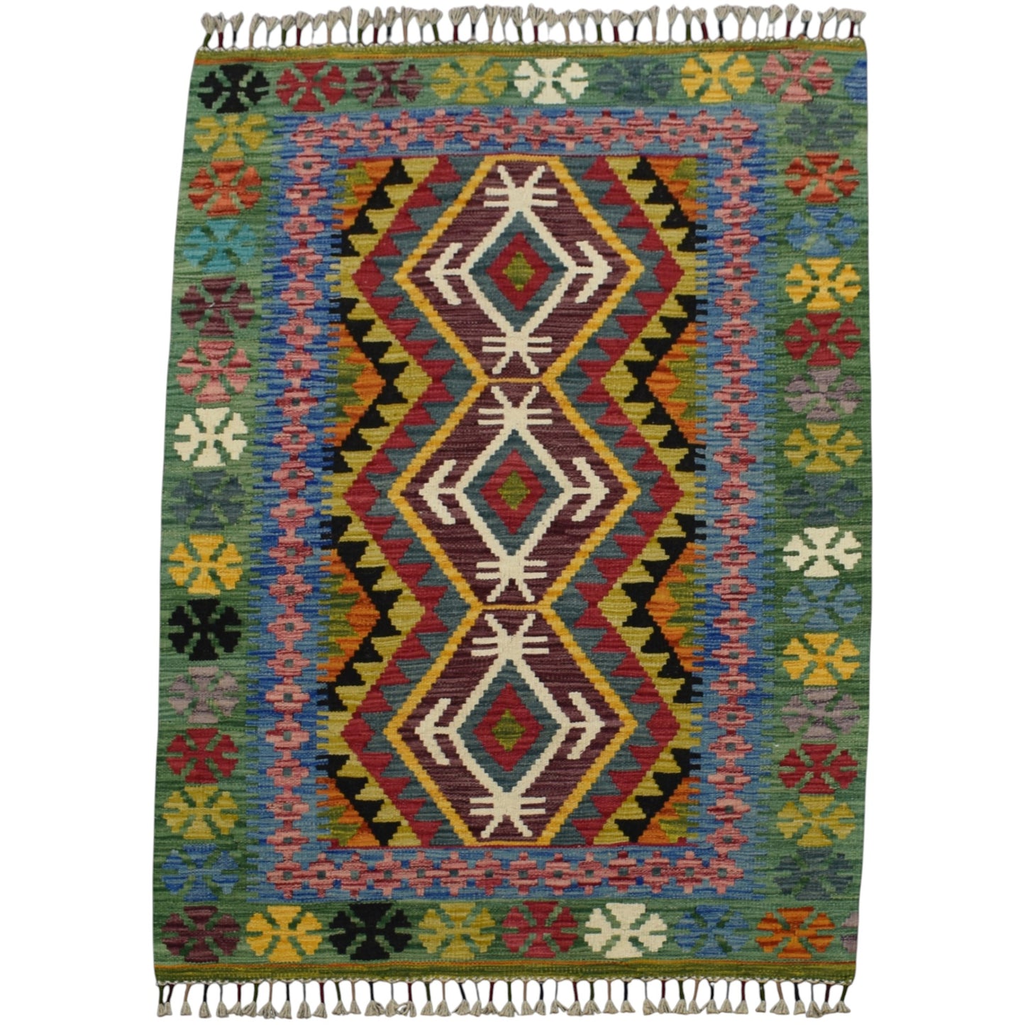 Kilim Antik El Dokuma Cerit Yörükleri İran Yün Kilim 0552 - Yeni - Çok Renkli