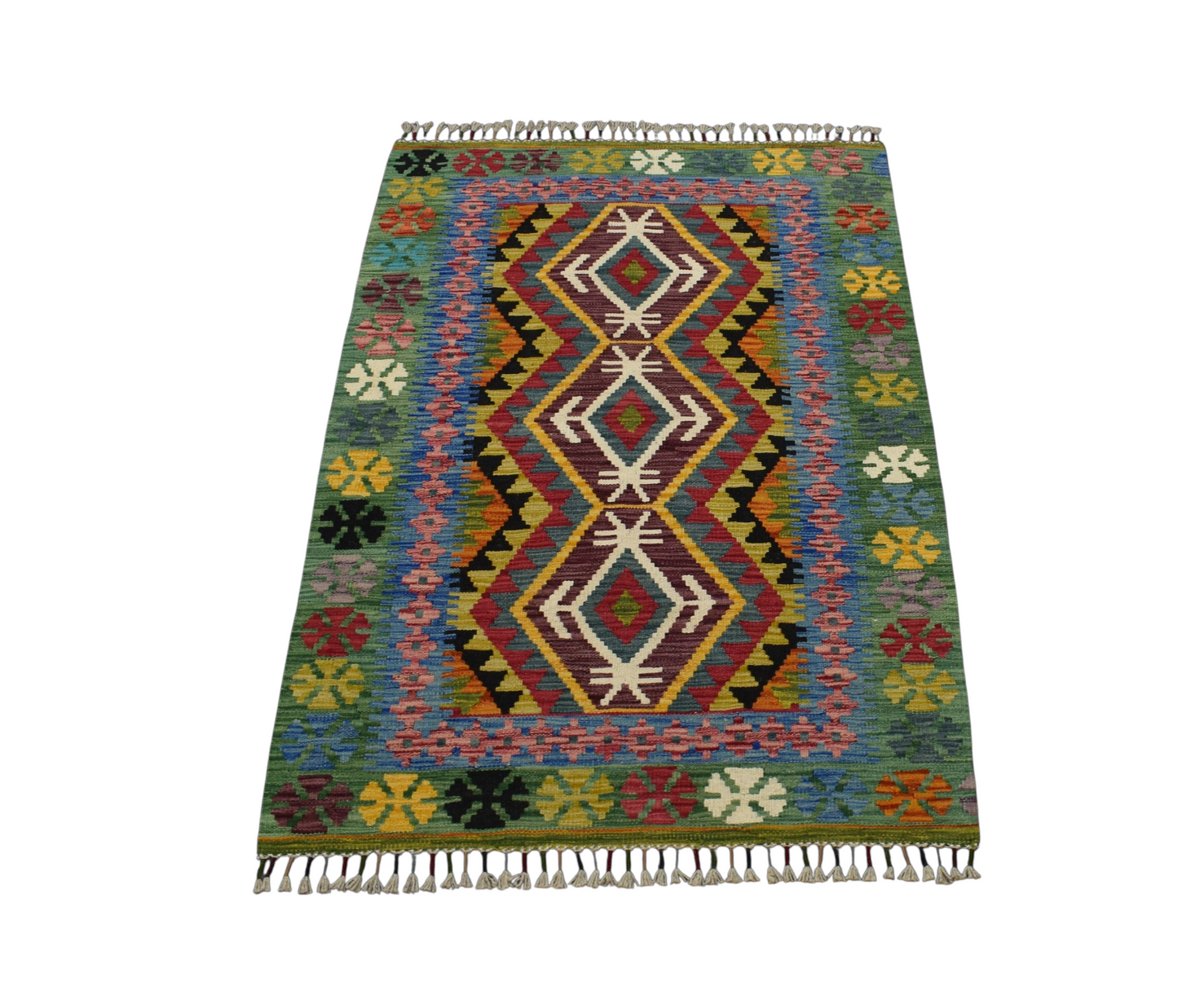 Kilim Antik El Dokuma Cerit Yörükleri İran Yün Kilim 0552 - Yeni - Çok Renkli