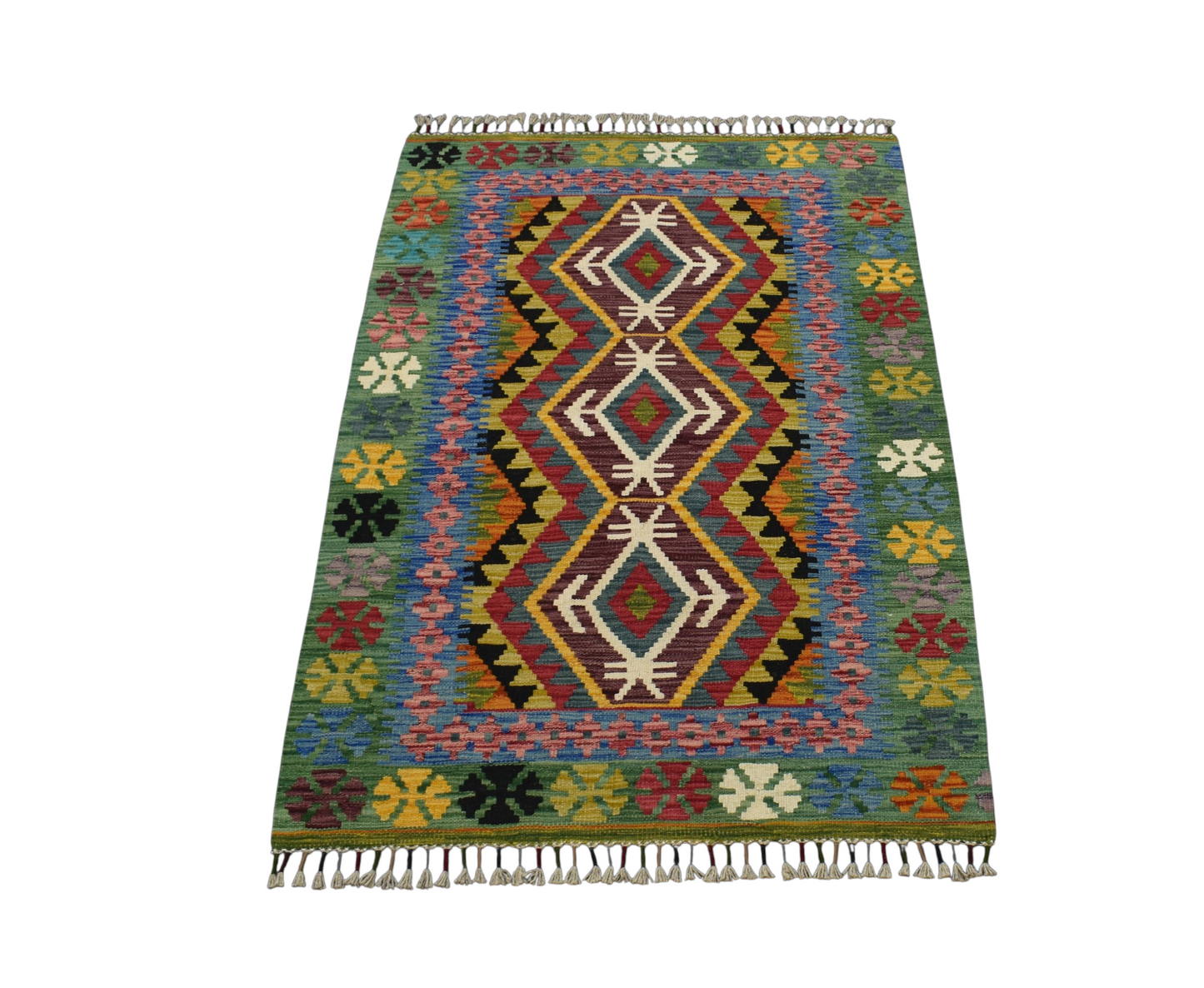 Kilim Antik El Dokuma Cerit Yörükleri İran Yün Kilim 0552 - Yeni - Çok Renkli