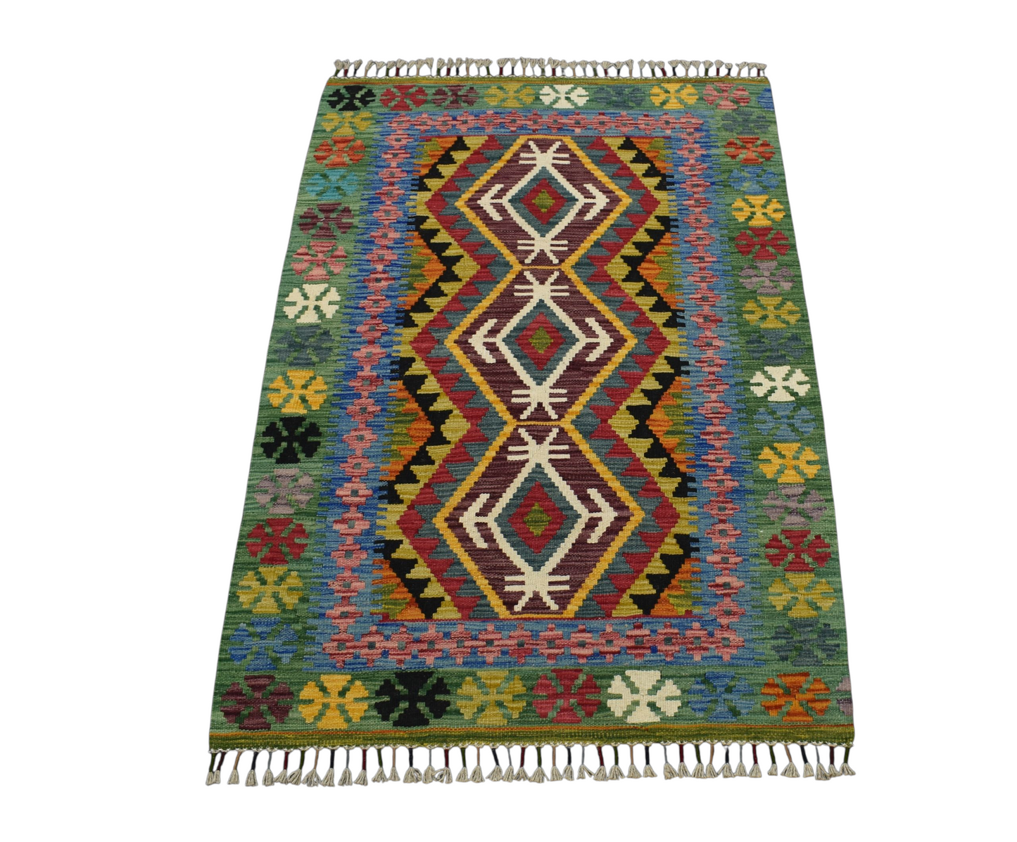 Kilim Antik El Dokuma Cerit Yörükleri İran Yün Kilim 0552 - Yeni - Çok Renkli