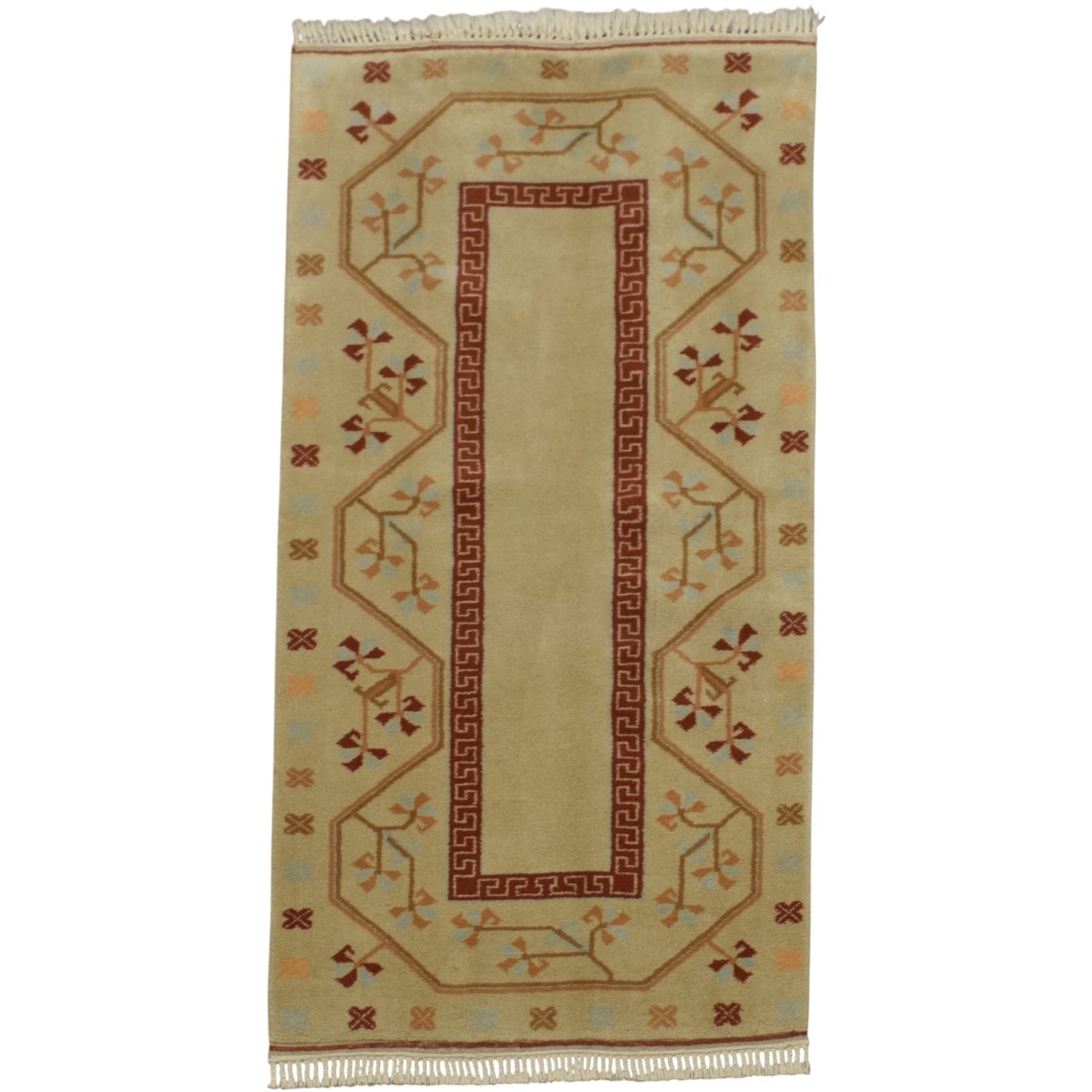 Kilim Antik El Dokuma Çiçekli Milas Muğla Yün Halı 0556 - Yeni - Çok Renkli