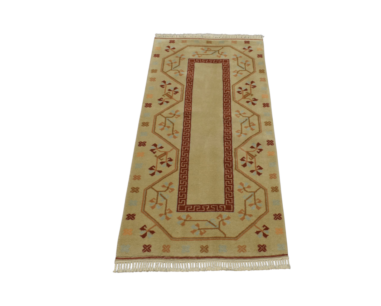 Kilim Antik El Dokuma Çiçekli Milas Muğla Yün Halı 0556 - Yeni - Çok Renkli