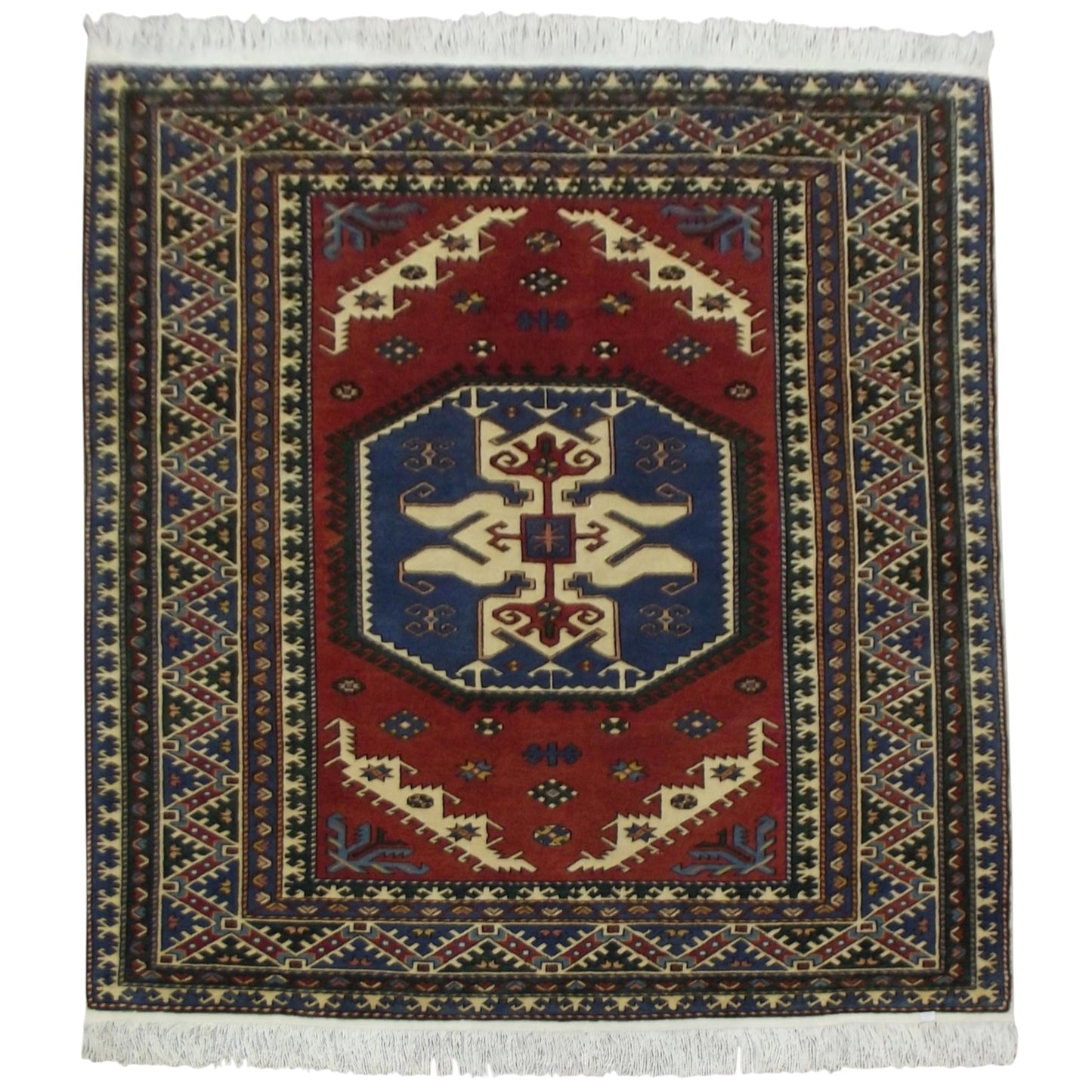 Kilim Antik El Dokuması Kafkas Yün Halı 0559 - Yeni - Çok Renkli