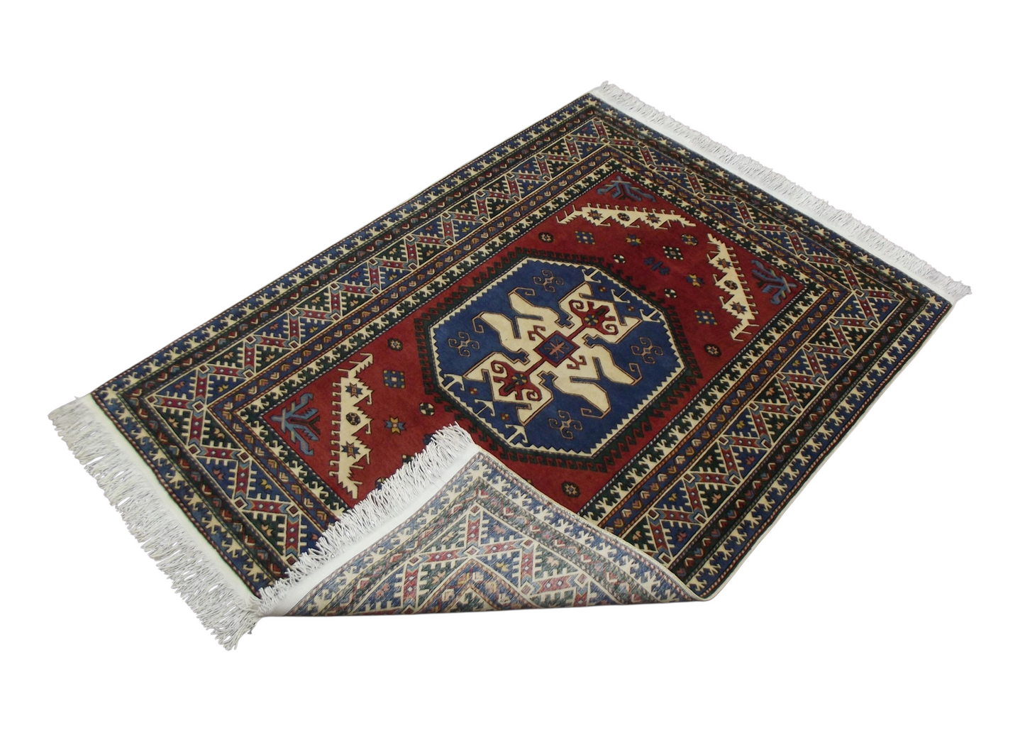Kilim Antik El Dokuması Kafkas Yün Halı 0559 - Yeni - Çok Renkli