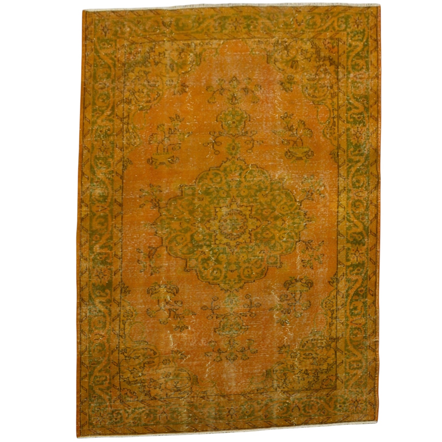 Kilim Antik El Dokuma Overdye Yün Halı 0561 - Vintage - Turuncu