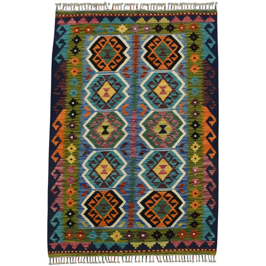 Kilim Antik El Dokuma Cerit Yörükleri İran Yün Kilim 0564 - Yeni - Çok Renkli