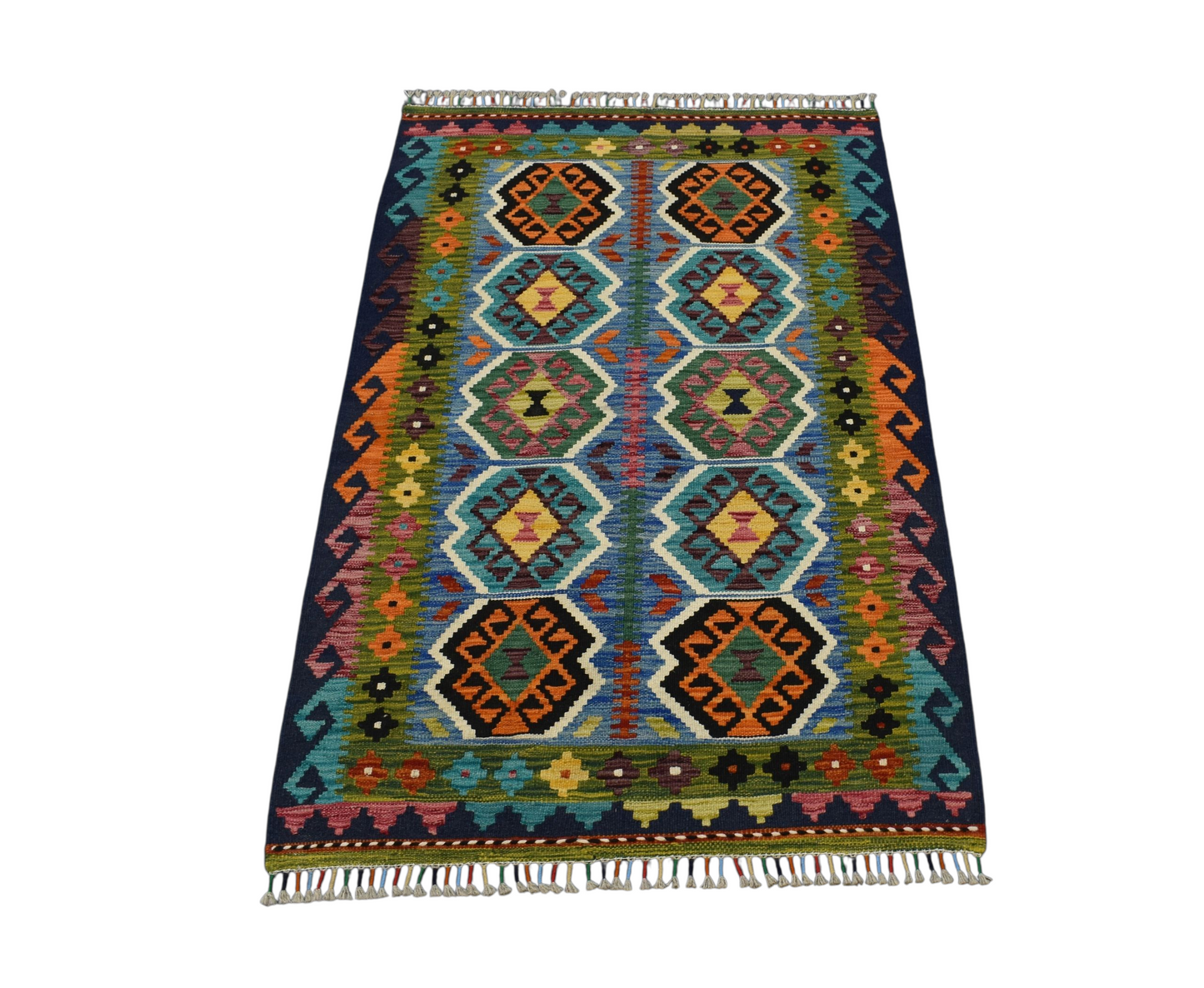Kilim Antik El Dokuma Cerit Yörükleri İran Yün Kilim 0564 - Yeni - Çok Renkli