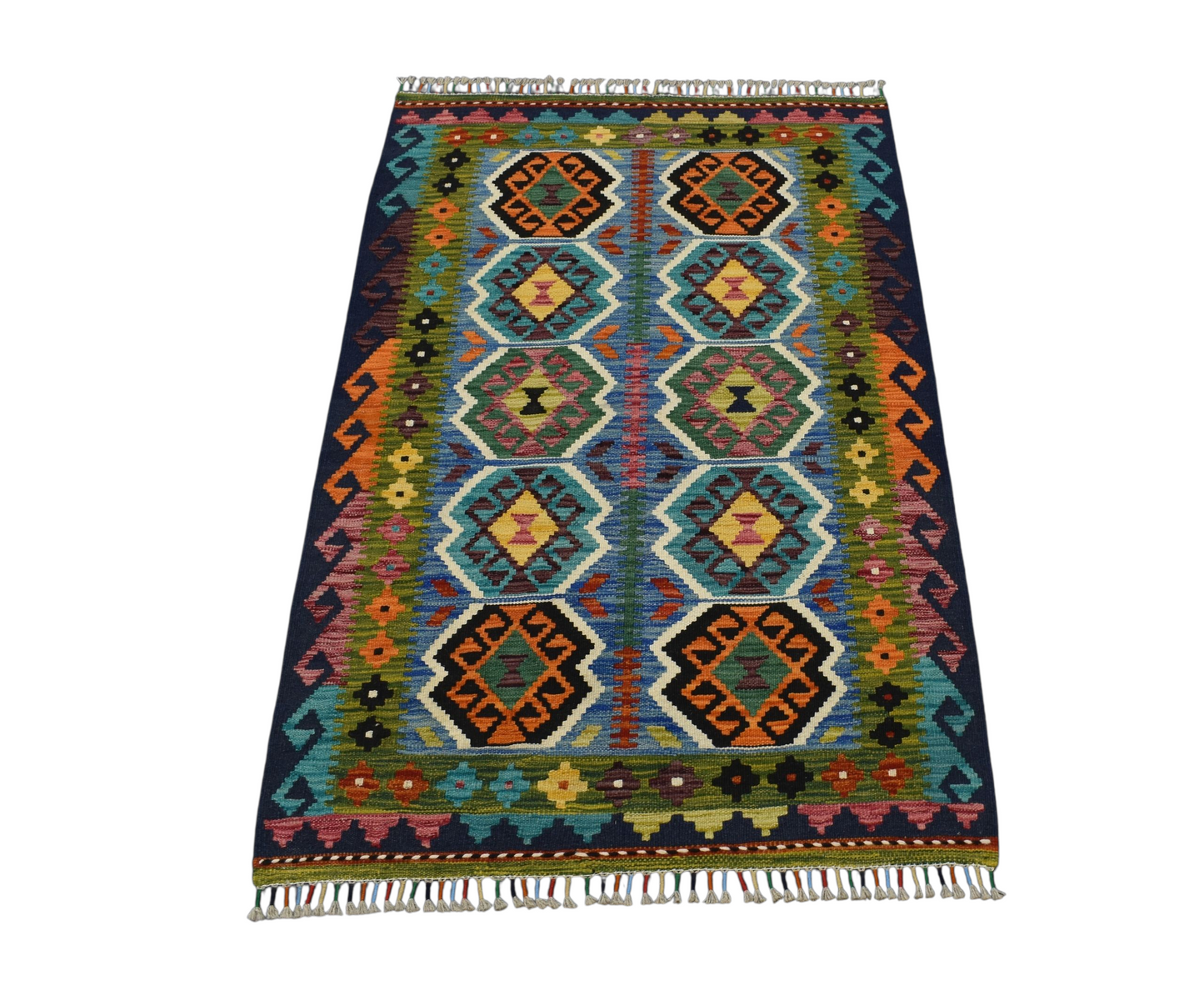 Kilim Antik El Dokuma Cerit Yörükleri İran Yün Kilim 0564 - Yeni - Çok Renkli