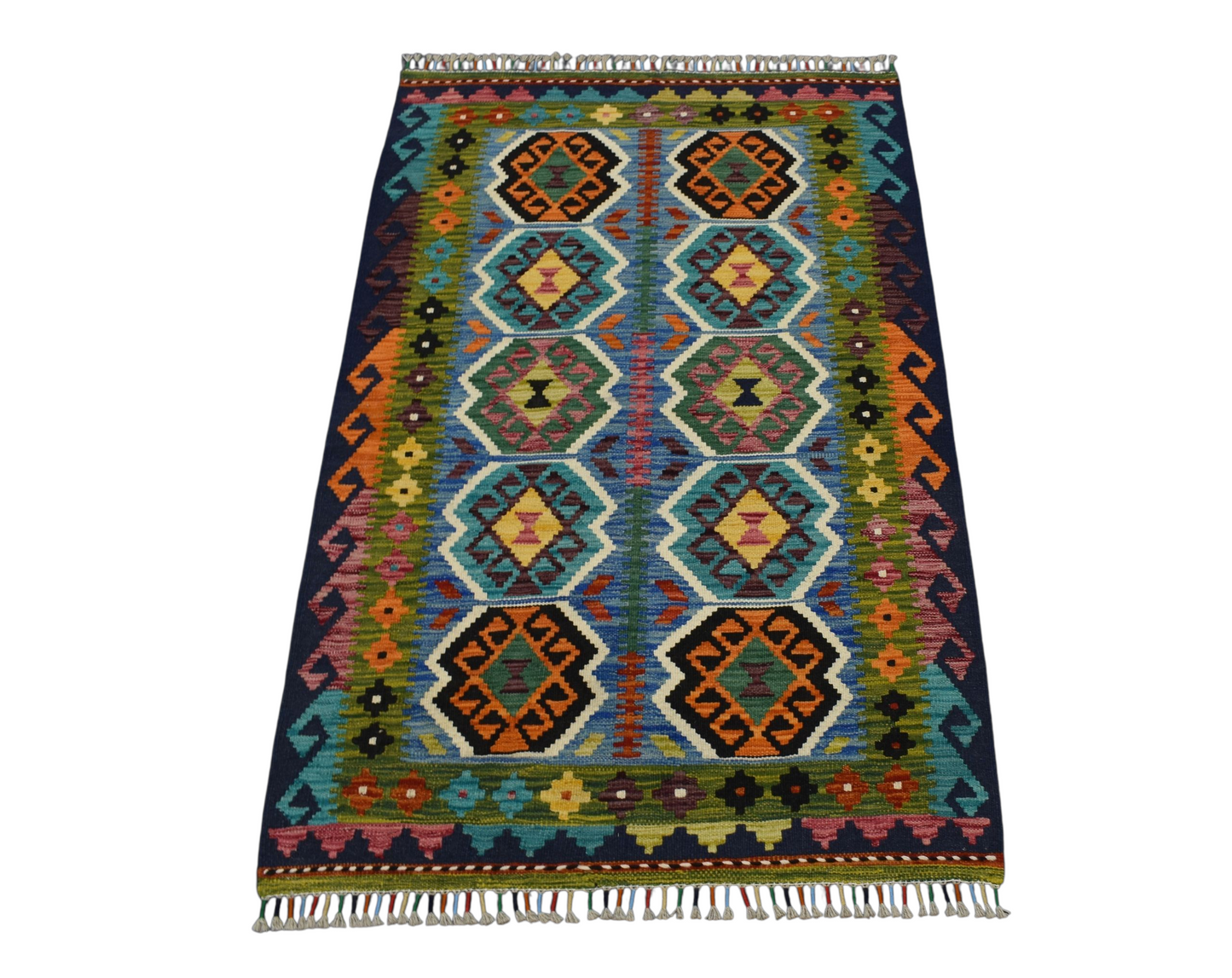 Kilim Antik El Dokuma Cerit Yörükleri İran Yün Kilim 0564 - Yeni - Çok Renkli