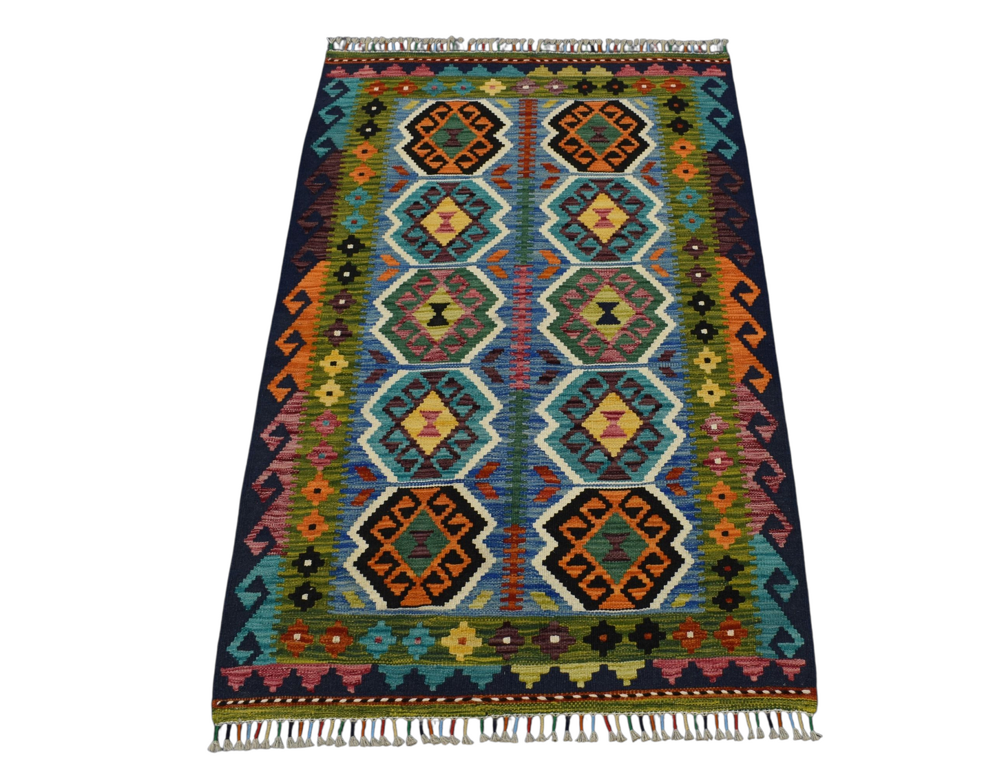 Kilim Antik El Dokuma Cerit Yörükleri İran Yün Kilim 0564 - Yeni - Çok Renkli