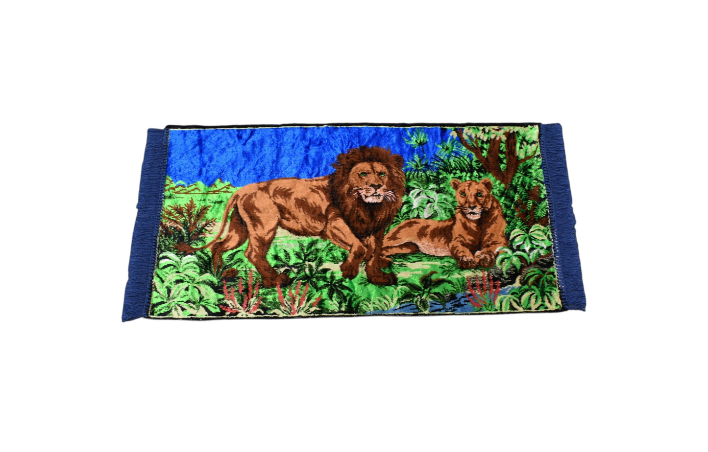 Kilim Antik Doğa Tasvirli Ormanlar Kralı Aslanlı Duvar Halısı 0565 - Yeni - Çok Renkli