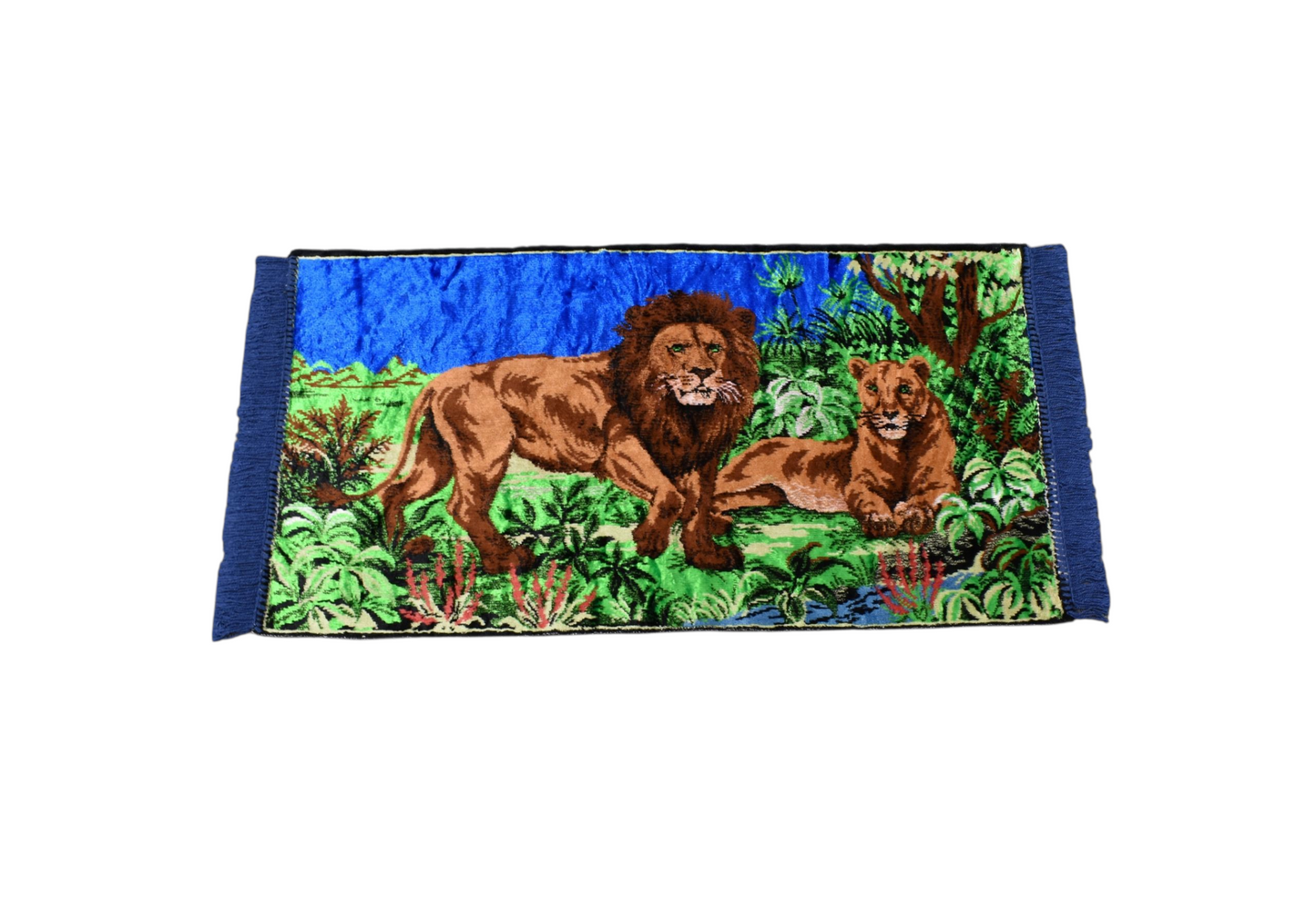 Kilim Antik Doğa Tasvirli Ormanlar Kralı Aslanlı Duvar Halısı 0565 - Yeni - Çok Renkli