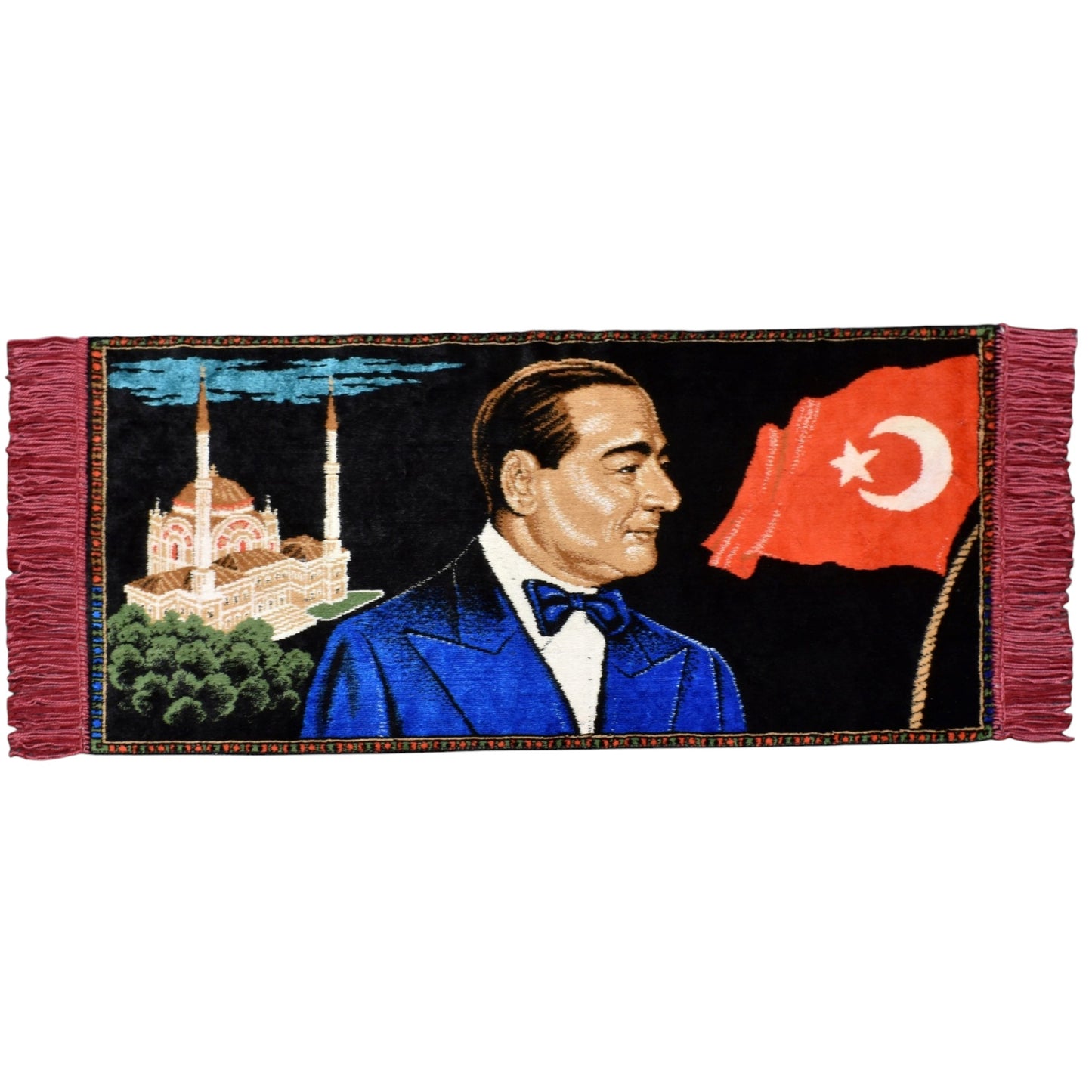 Kilim Antik Merhum Adnan Menderes Tasvirli Portre Duvar Halısı 0572 - Yeni - Çok Renkli
