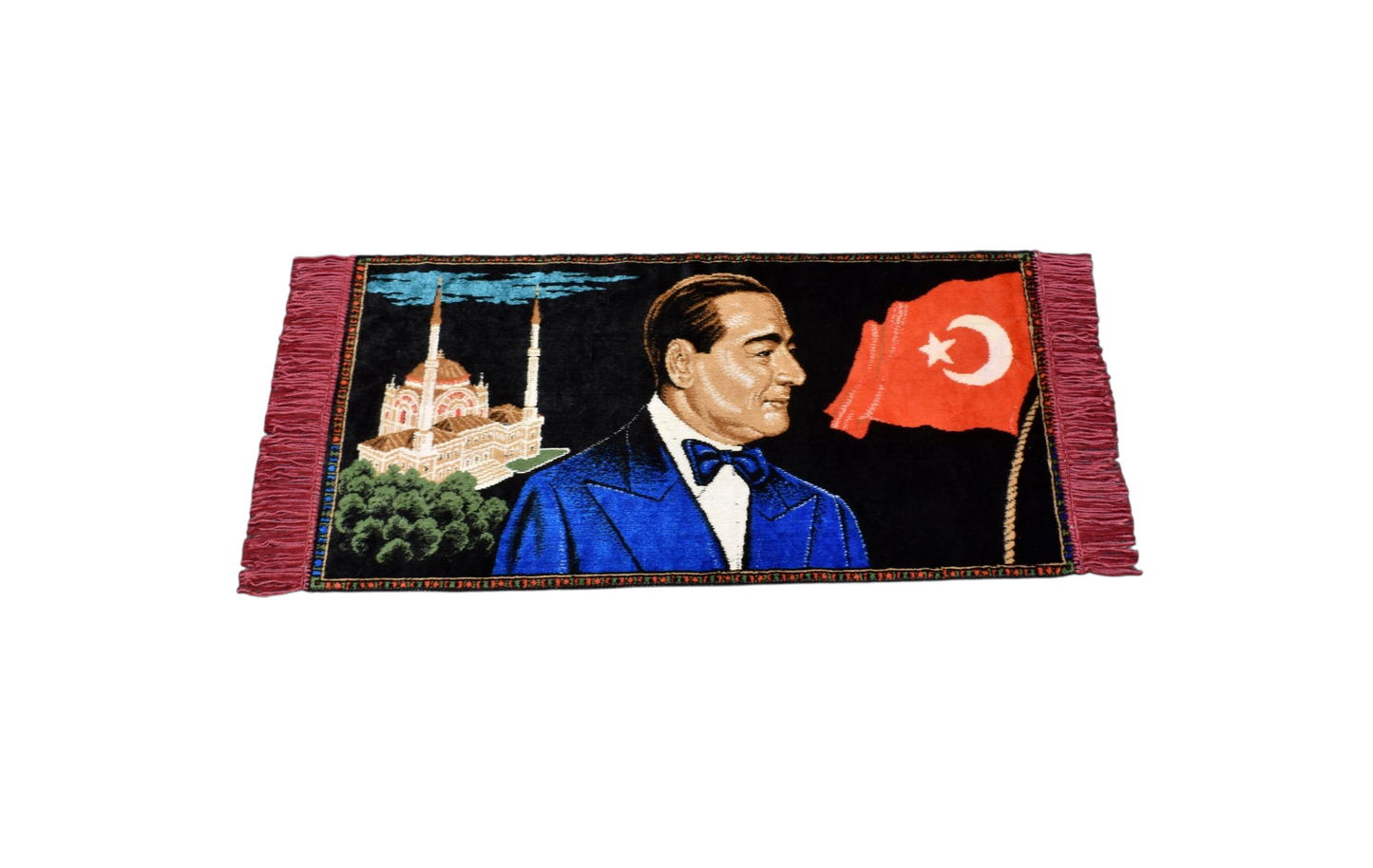 Kilim Antik Merhum Adnan Menderes Tasvirli Portre Duvar Halısı 0572 - Yeni - Çok Renkli