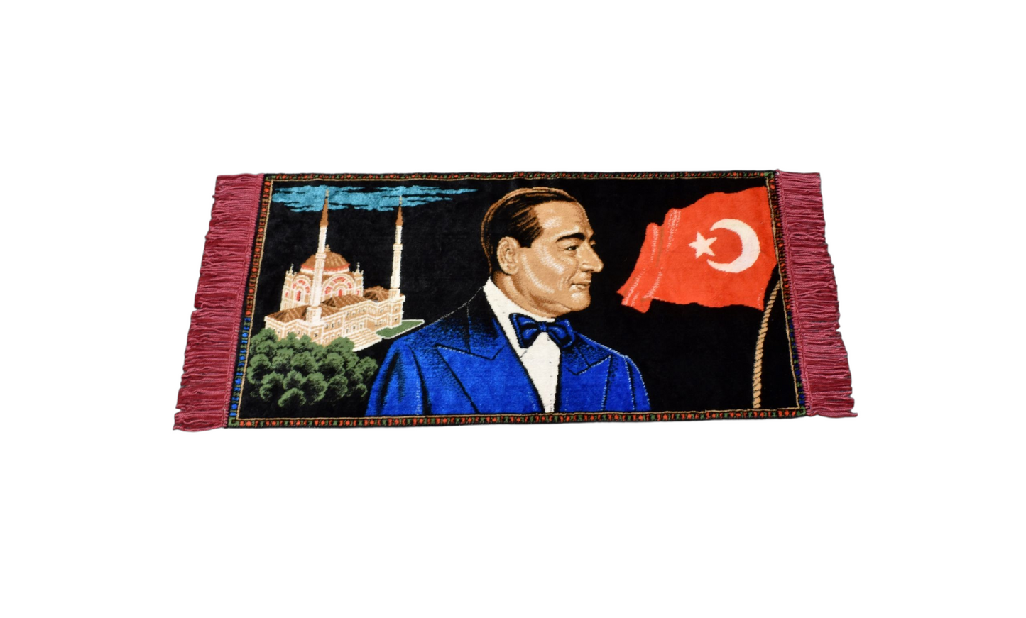 Kilim Antik Merhum Adnan Menderes Tasvirli Portre Duvar Halısı 0572 - Yeni - Çok Renkli