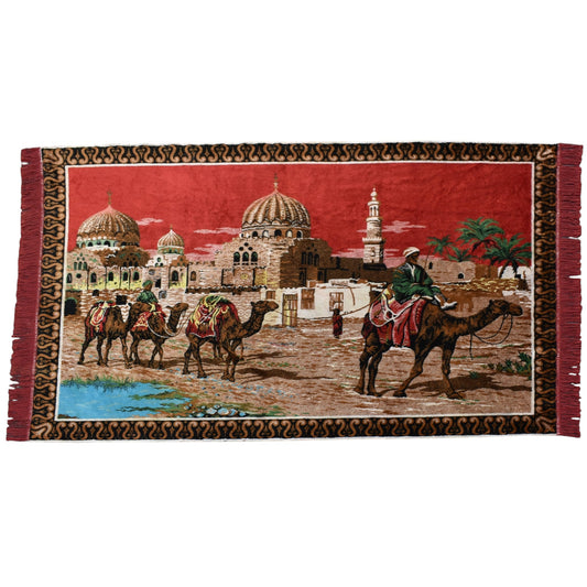 Kilim Antik Doğa Tasvirli Deve Kervanı Temalı Duvar Halısı 0575 - Yeni - Çok Renkli