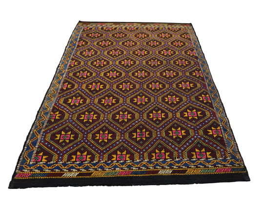Kilim Antik El Dokuması Yün Karapınar Yörük Cecim Kilimi 0057 - Yeni - Çok Renkli