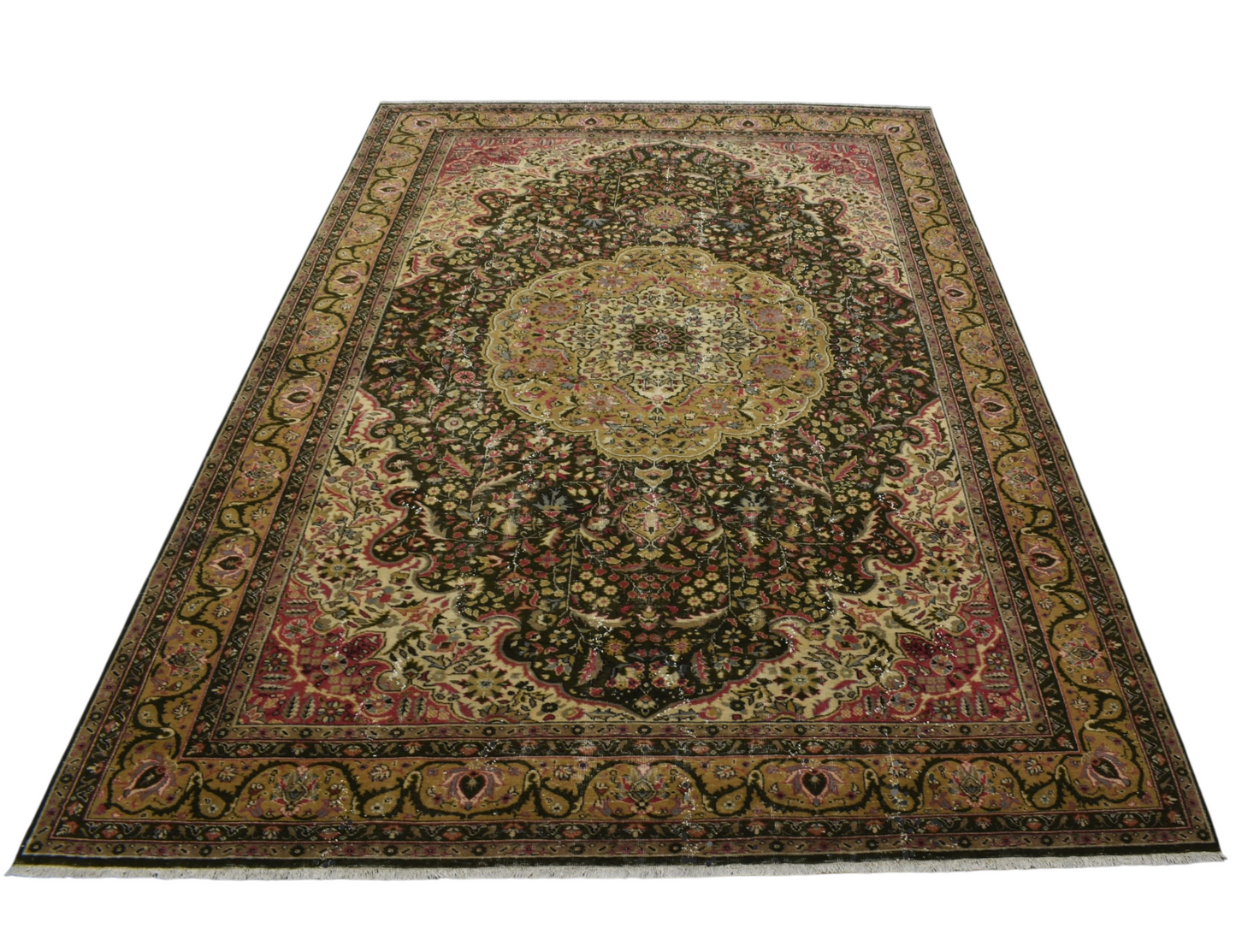 Kilim Antik 7m2 El Dokuma Eskitme Yün Salon Halısı 0580 - Vintage - Çok Renkli