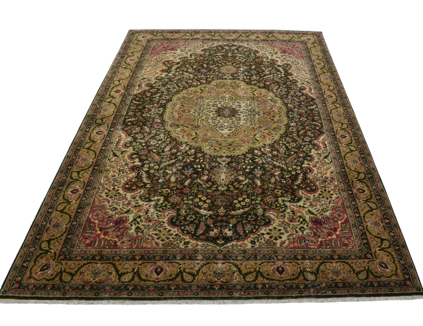 Kilim Antik 7m2 El Dokuma Eskitme Yün Salon Halısı 0580 - Vintage - Çok Renkli