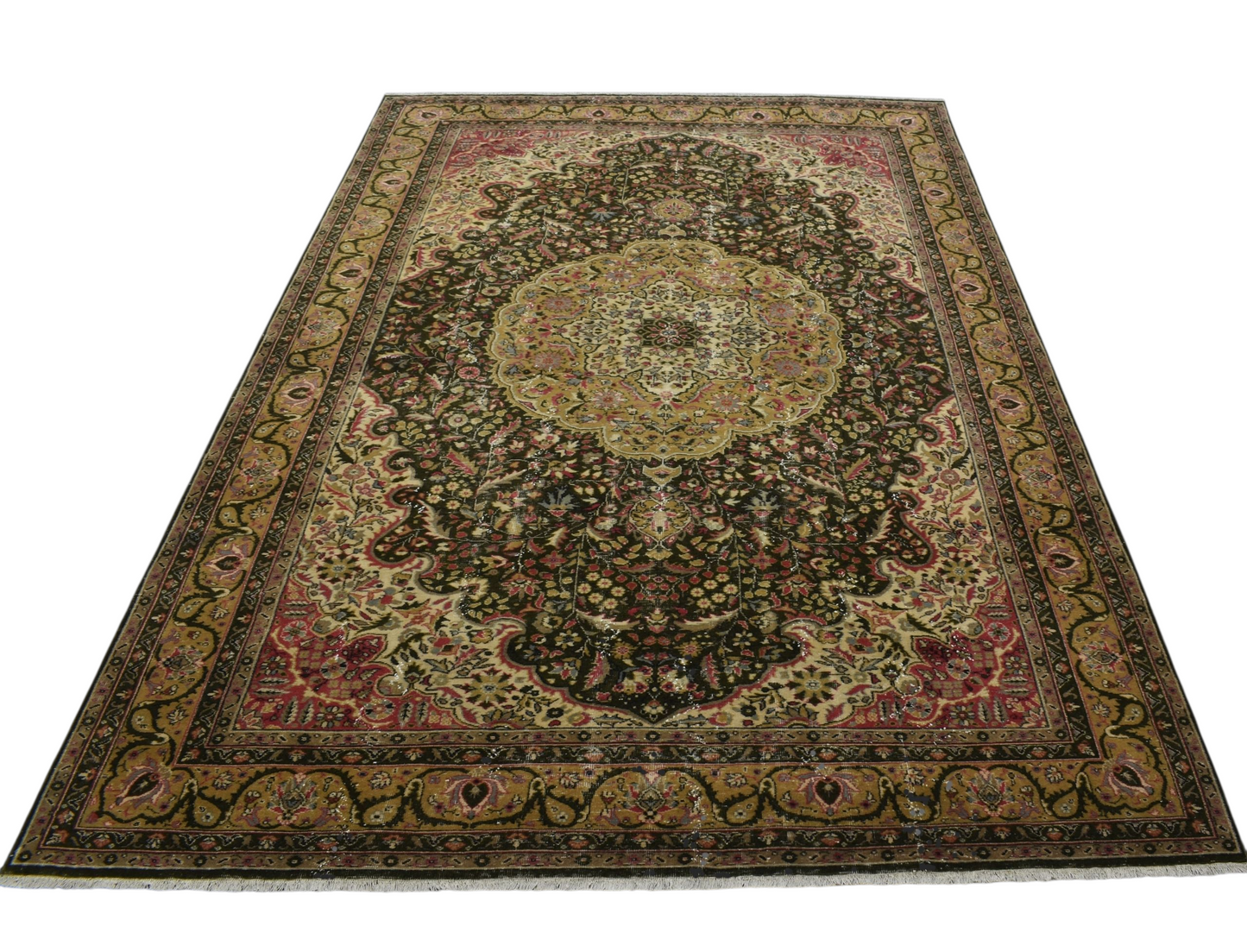 Kilim Antik 7m2 El Dokuma Eskitme Yün Salon Halısı 0580 - Vintage - Çok Renkli