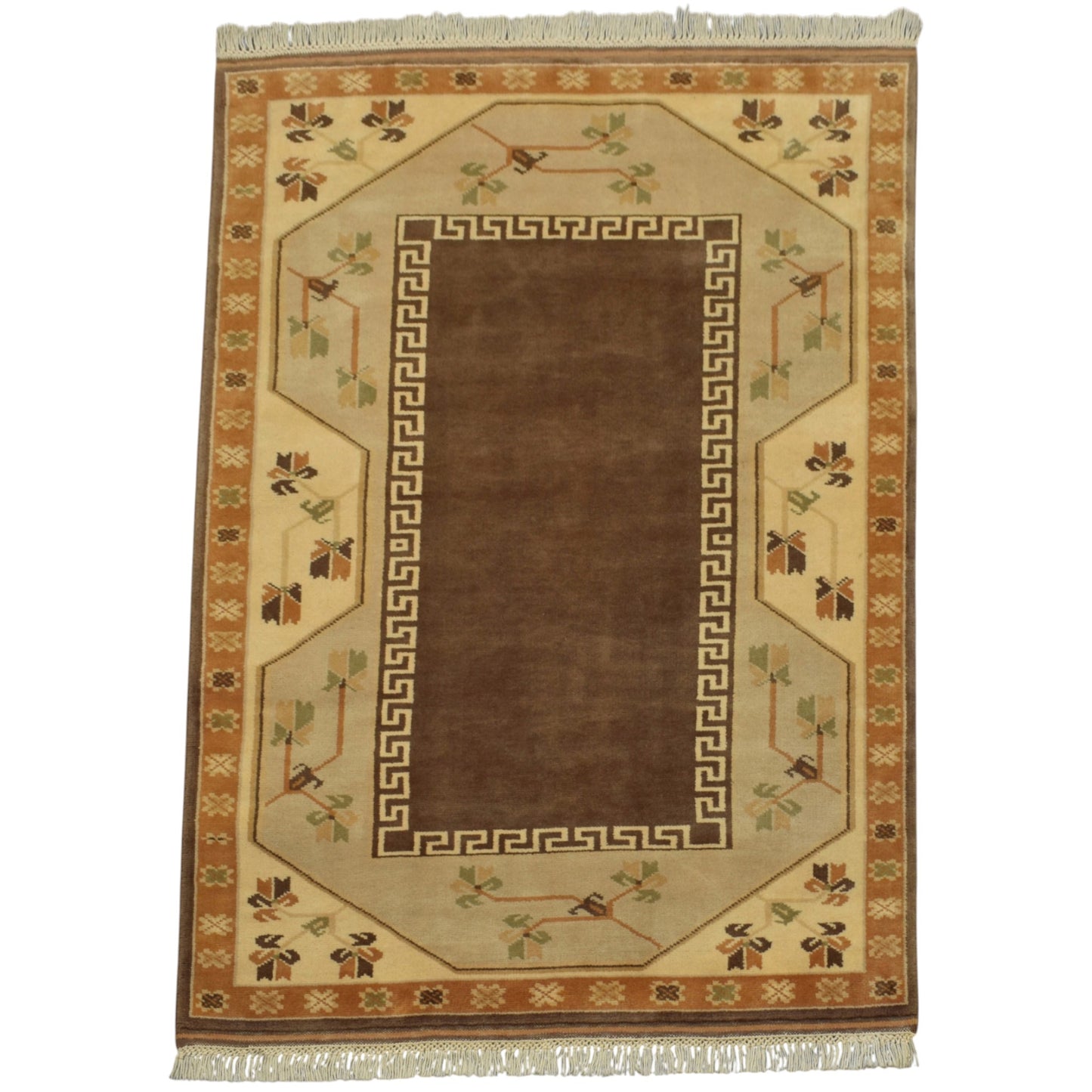 Kilim Antik El Dokuma 2m2 Milas Yün Halı 0581 - Yeni - Kahverengi