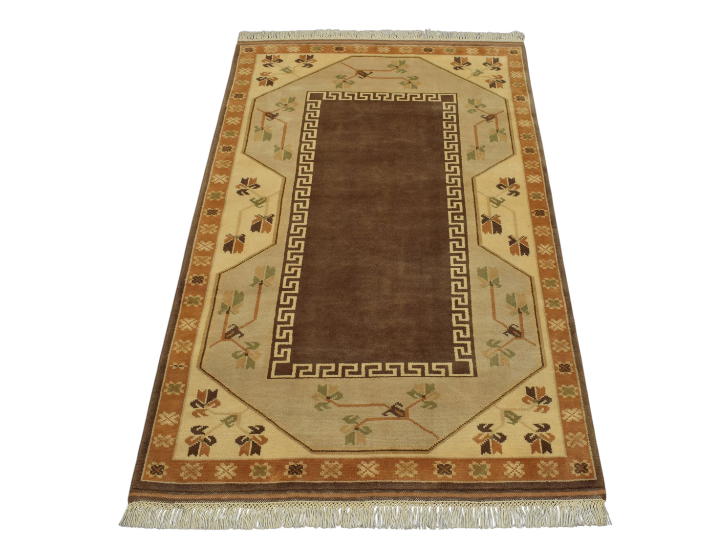 Kilim Antik El Dokuma 2m2 Milas Yün Halı 0581 - Yeni - Kahverengi
