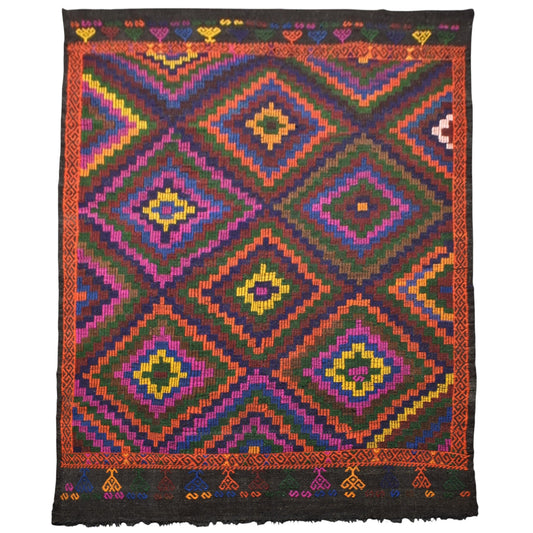 Kilim Antik El Dokuması 7.5m2 Yörük Yün Cecim Kilim 0583 - Yeni - Çok Renkli