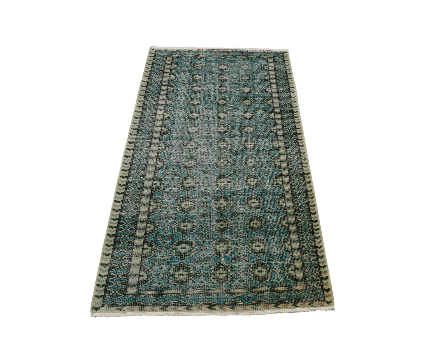 Kilim Antik El Dokuma Uşak Yün Halı 0584 - Vintage - Yeşil