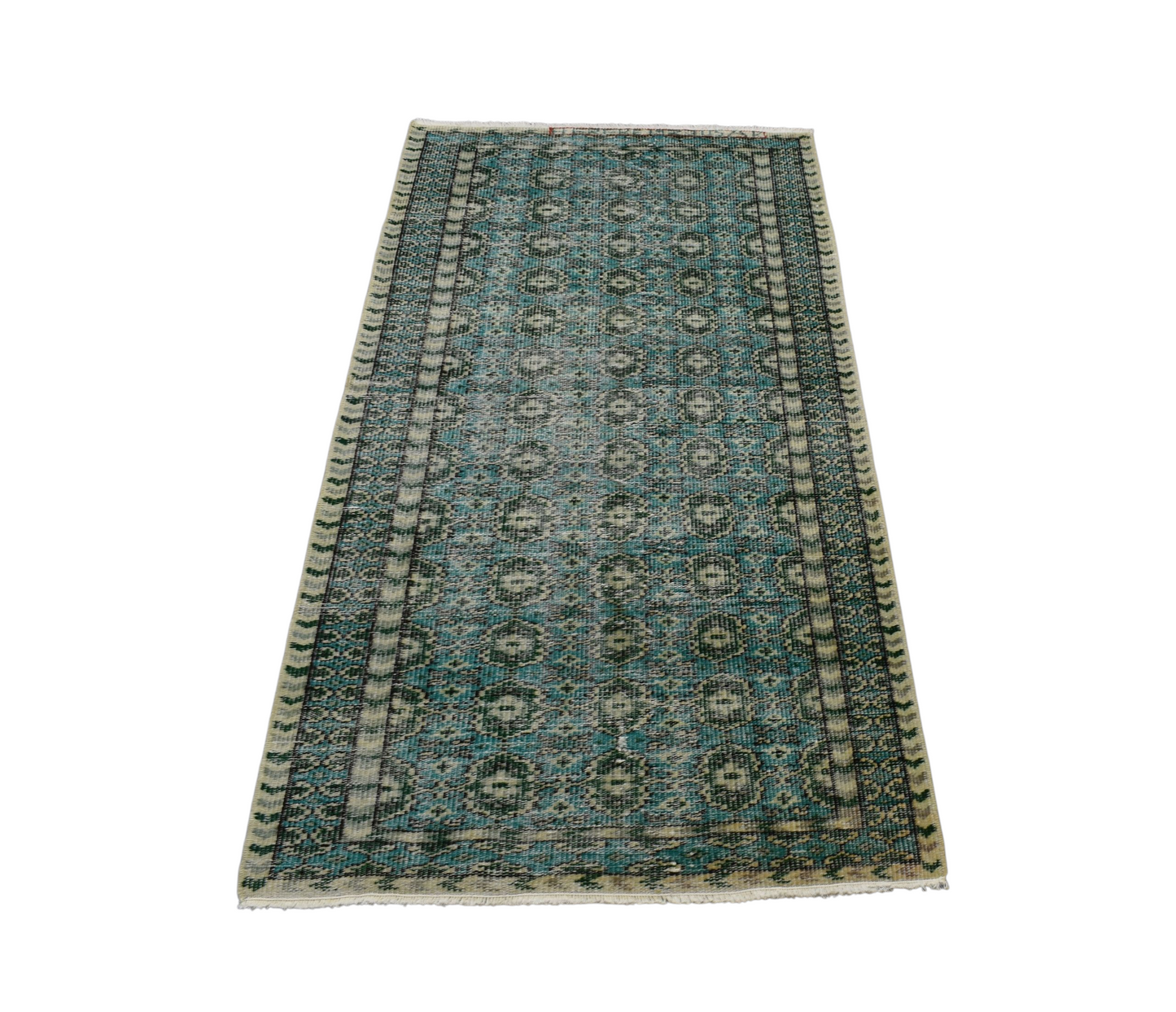 Kilim Antik El Dokuma Uşak Yün Halı 0584 - Vintage - Yeşil
