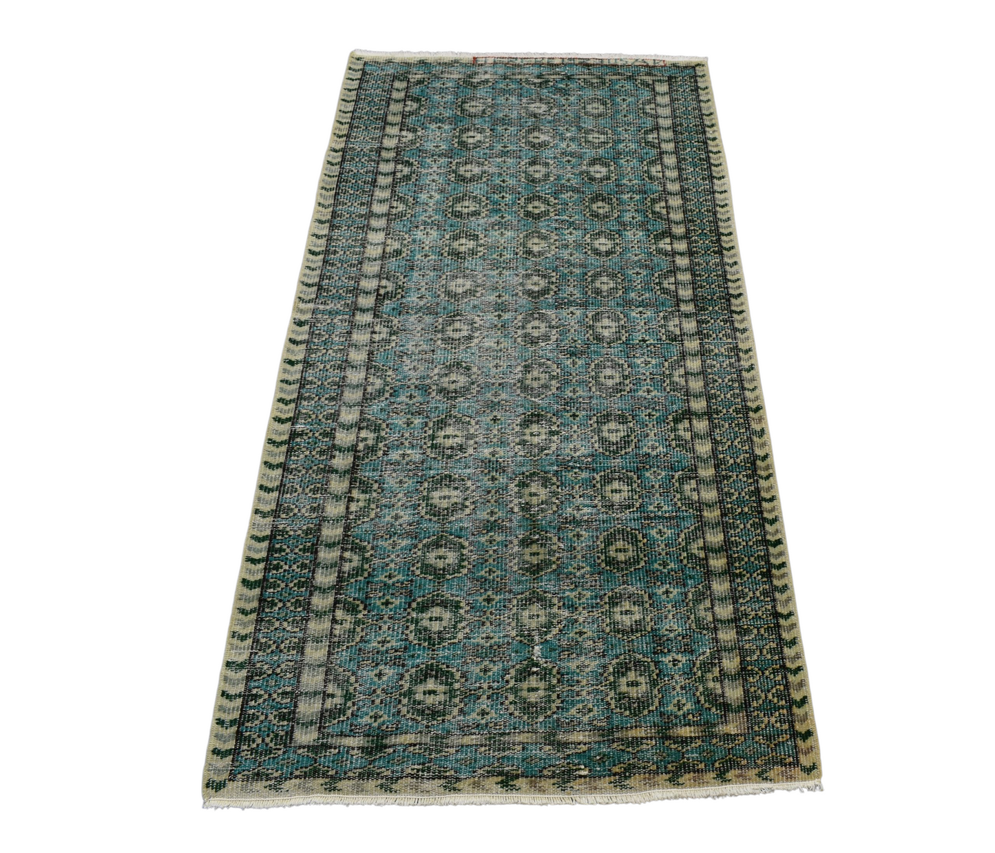 Kilim Antik El Dokuma Uşak Yün Halı 0584 - Vintage - Yeşil