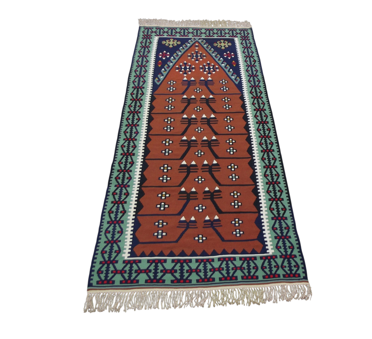 Kilim Antik El Dokuma Kayseri Pınarbaşı Yün Kilim 0585 - Yeni - Çok Renkli