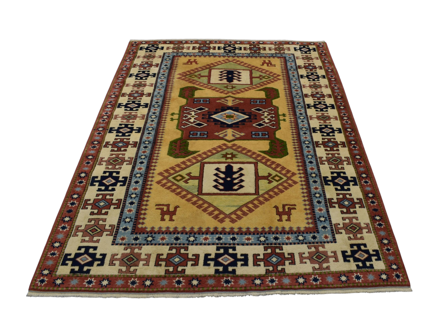 Kilim Antik El Dokuma Balıkesir Antik Yörük Yün Salon Halısı 0587 - Yeni - Çok Renkli