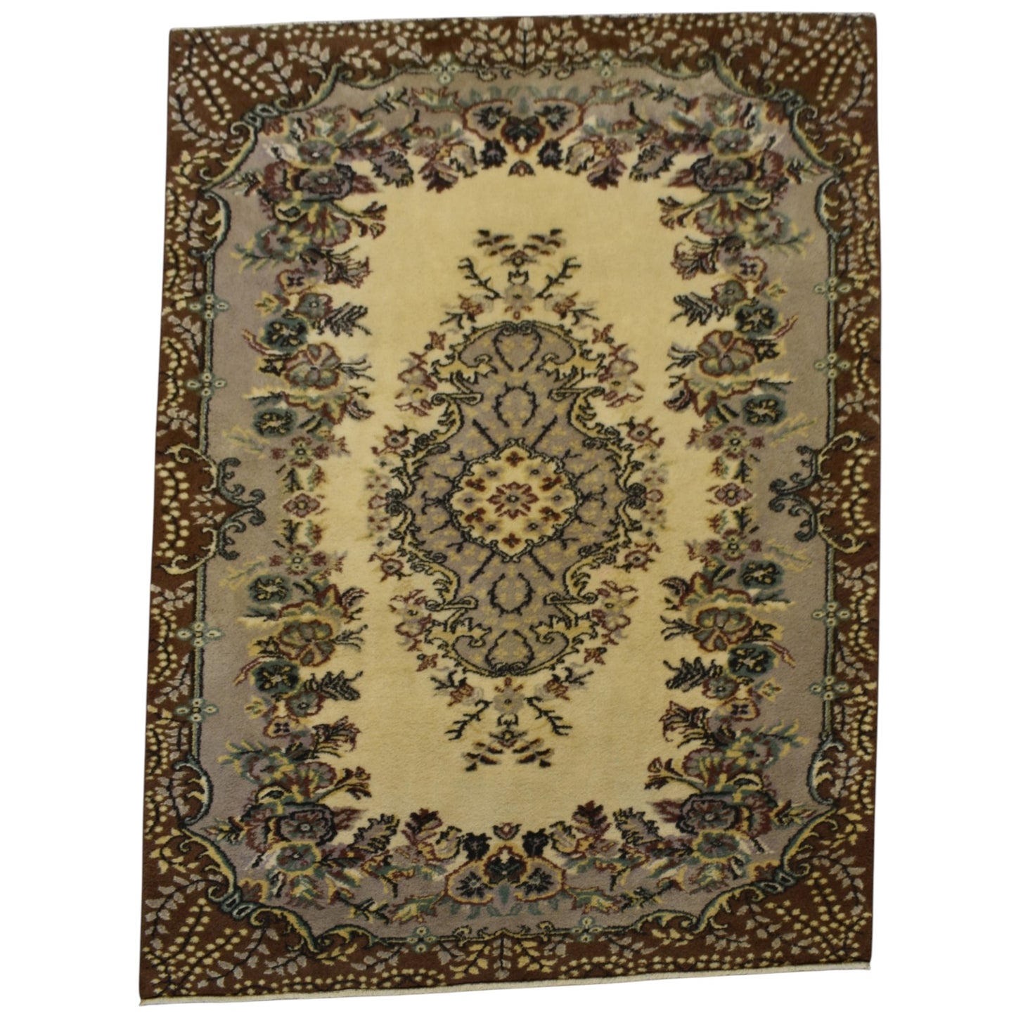 Kilim Antik El Dokuma Burdur Güllü Çiçekli Yün Halı 0588 - Yeni - Çok Renkli