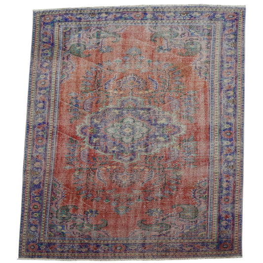 Kilim Antik El Dokuma Eskitme Yün Salon Halısı 0590 - Vintage - Turuncu