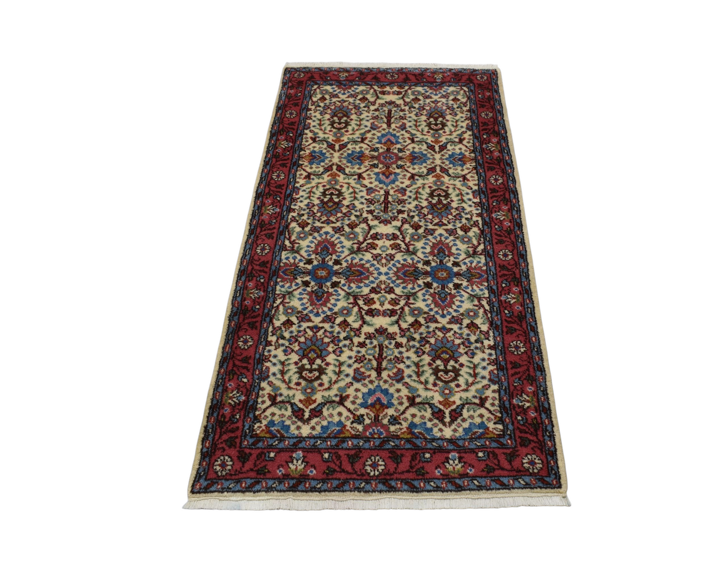 Kilim Antik El Dokuma 2m2 Çiçekli Sümerbank Yün Halı 0594 - Yeni - Bej