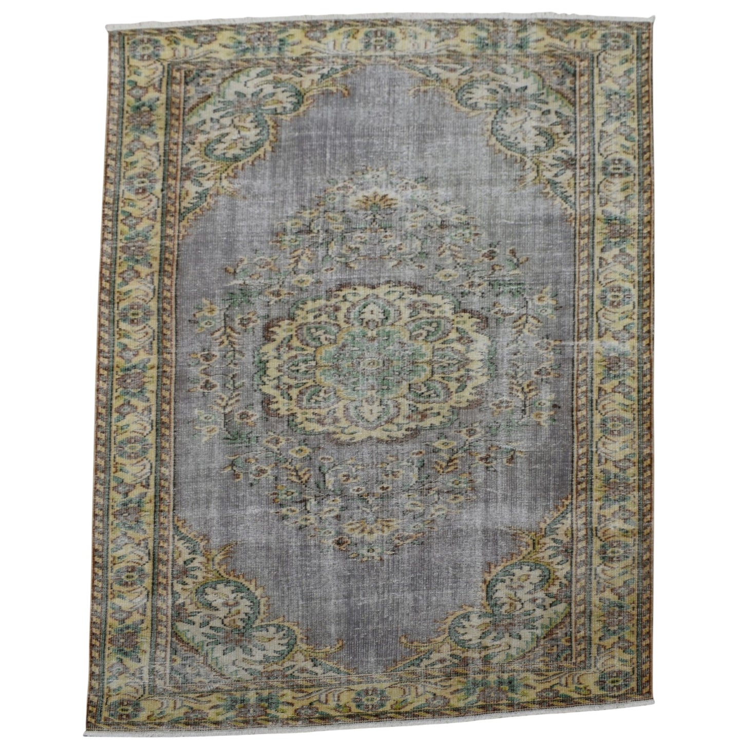 Kilim Antik El Dokuma 5m2 Göbekli Eskitme Yün Salon Halısı 0601 - Vintage - Çok Renkli
