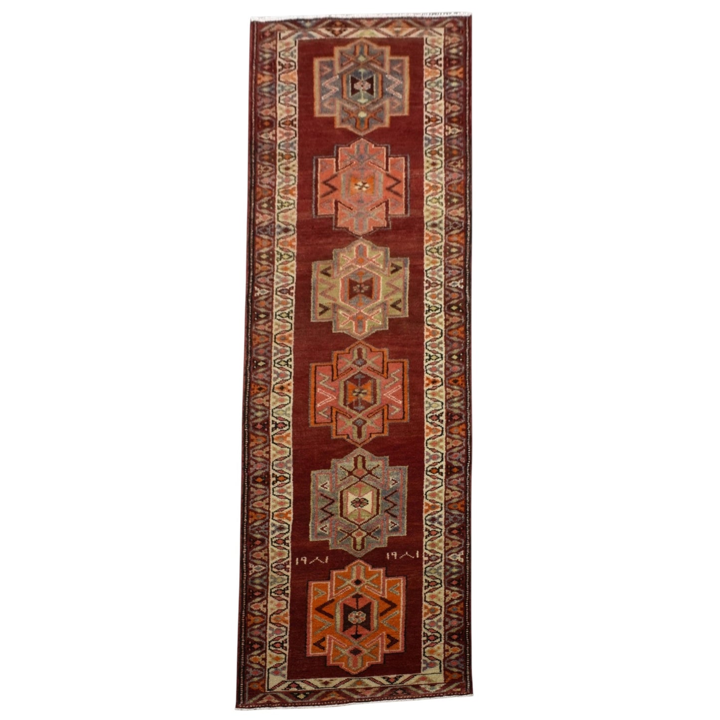 Kilim Antik El Dokuma Göbekli Herki Yolluk Yün Halı 0607 - Vintage - Çok Renkli