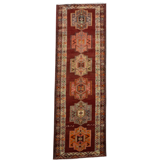 Kilim Antik El Dokuma Göbekli Herki Yolluk Yün Halı 0607 - Vintage - Çok Renkli