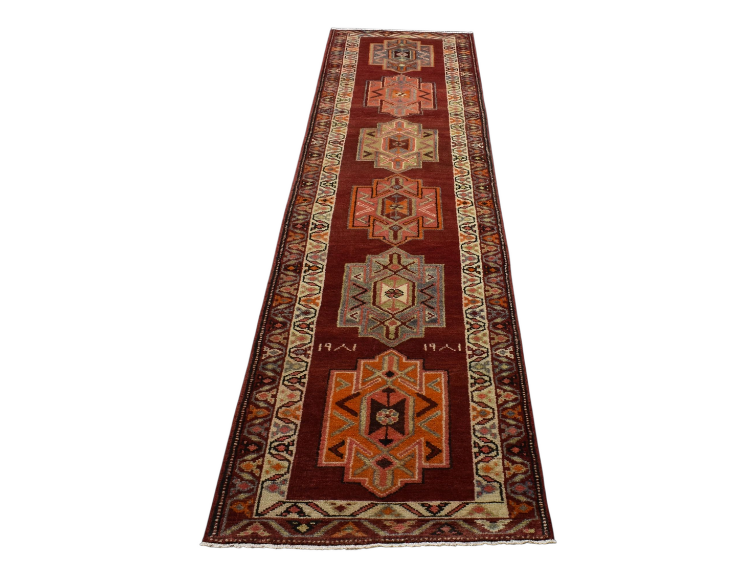 Kilim Antik El Dokuma Göbekli Herki Yolluk Yün Halı 0607 - Vintage - Çok Renkli